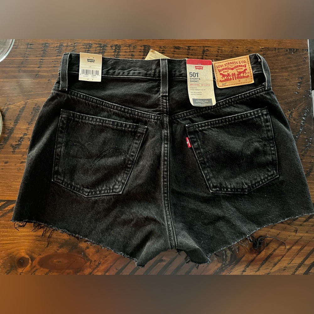 Black Levi’s 501 shorts. New with tags they have never been worn!